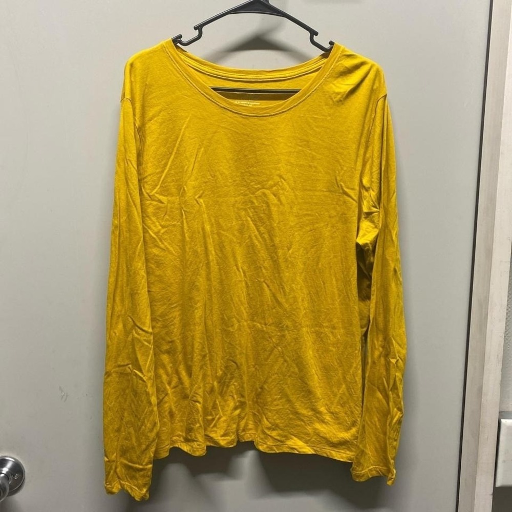 Time and Tru Long Sleeve Tee Womens Crew Neck Mustard Yellow XXL Excellent